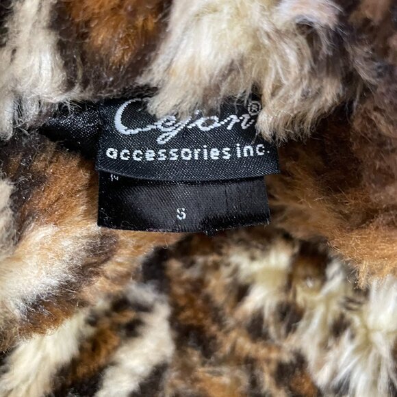 Cejon Leopard Faux Fur Vest Women Small Winter Cozy Animal Print Glam Layering - Picture 3 of 9